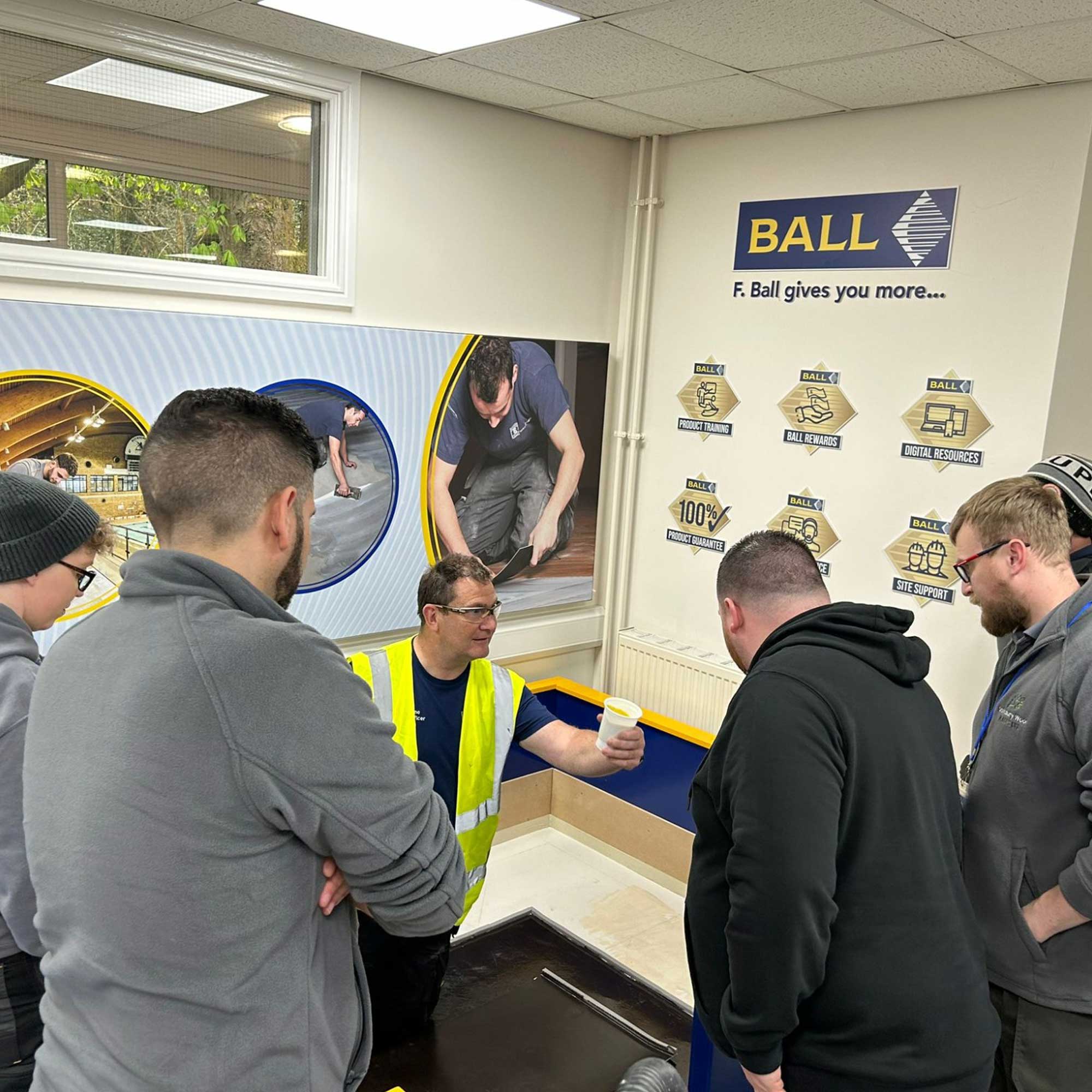 Salisbury wood floors team at an f ball training day.