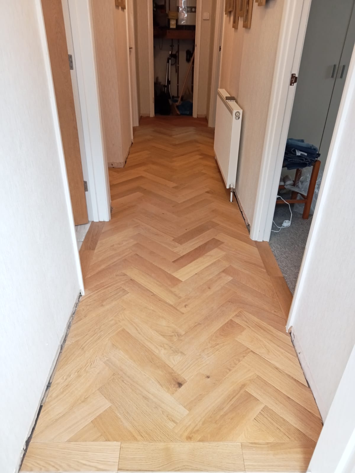Rustic Oak Herringbone Parquet Flooring, Southampton