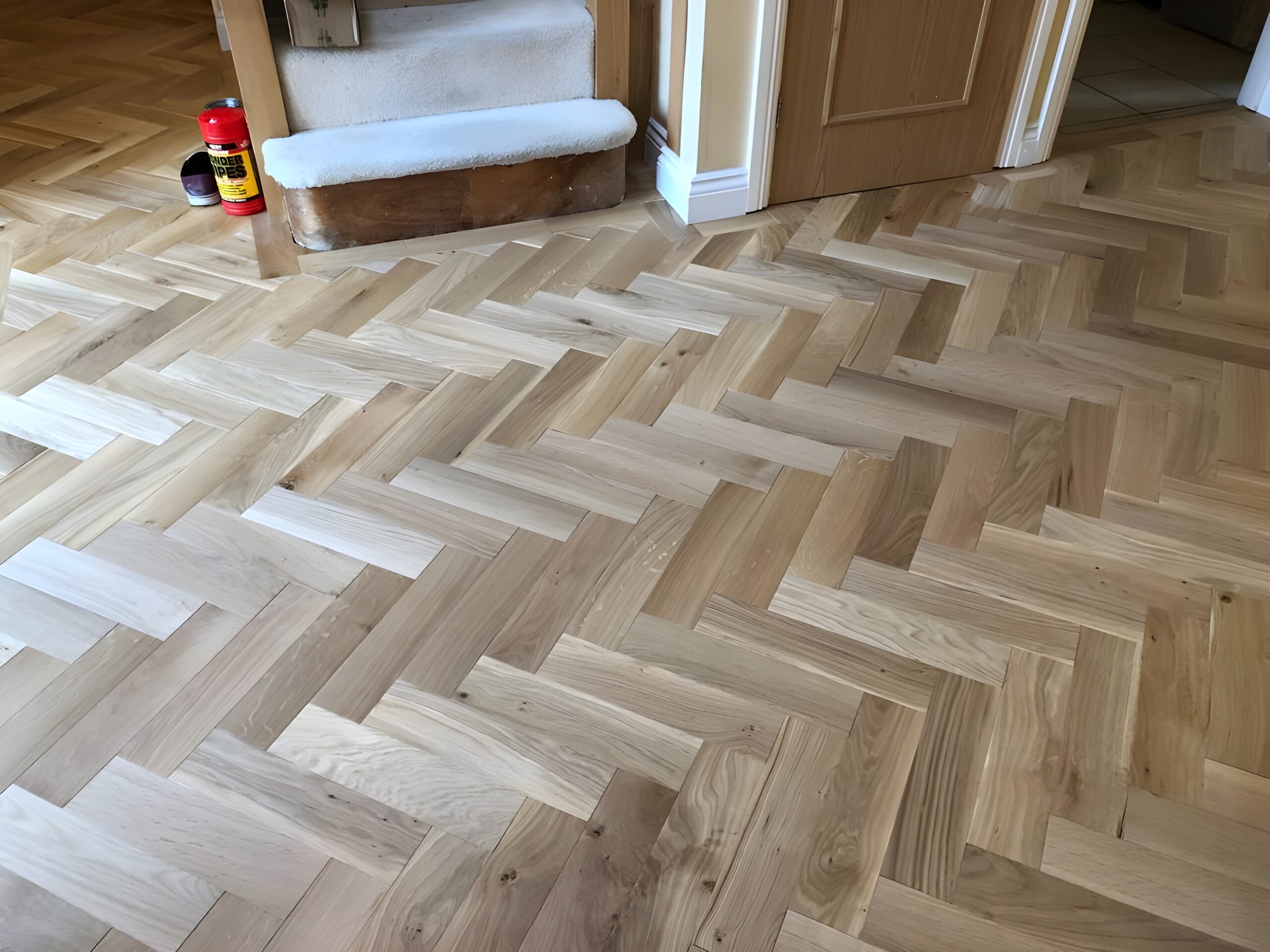 Oak Herringbone Parquet Flooring Installed, Basingstoke