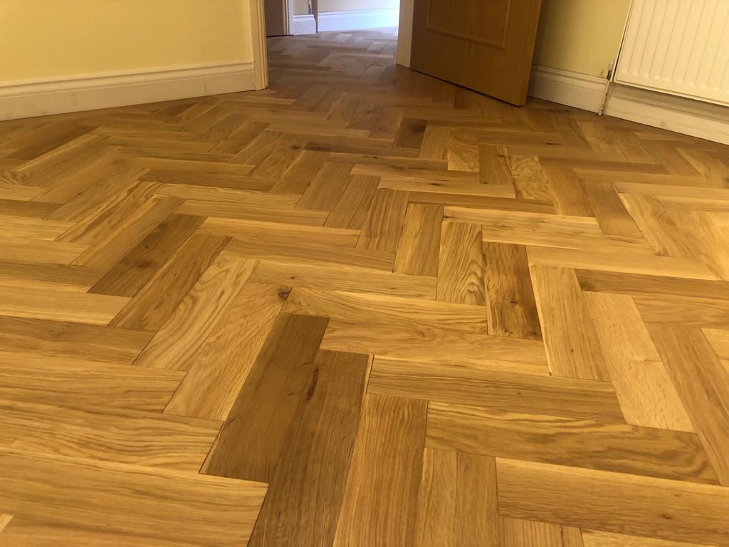 Oak Herringbone Parquet Flooring Installed, Basingstoke