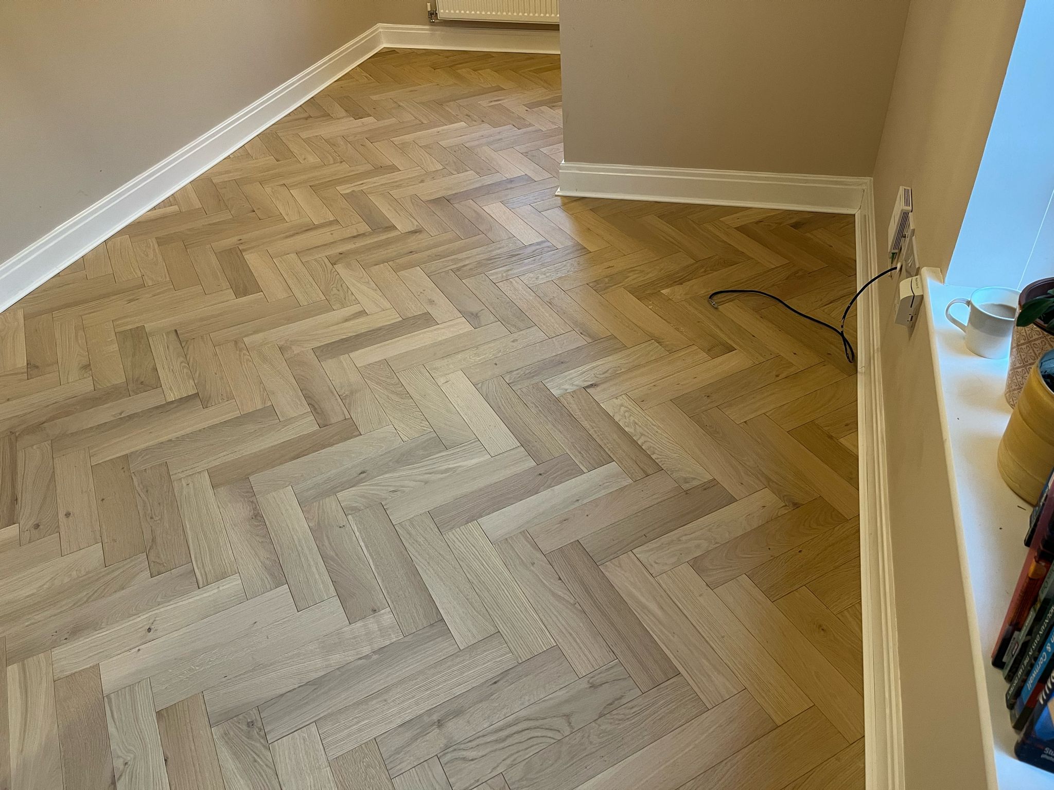Oak Herringbone Parquet Flooring Installed, Bournemouth