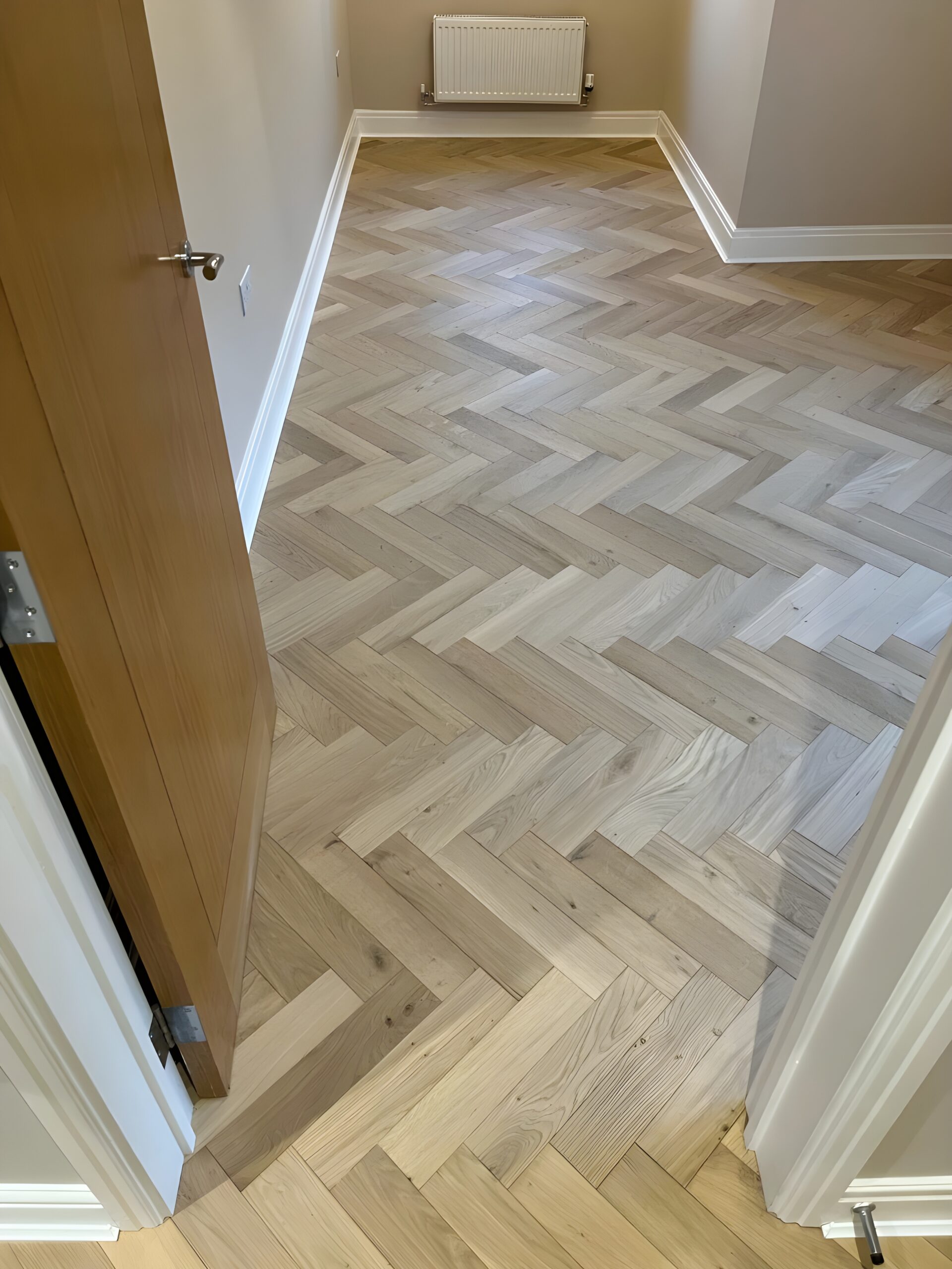 Oak Herringbone Parquet Flooring Installed, Bournemouth