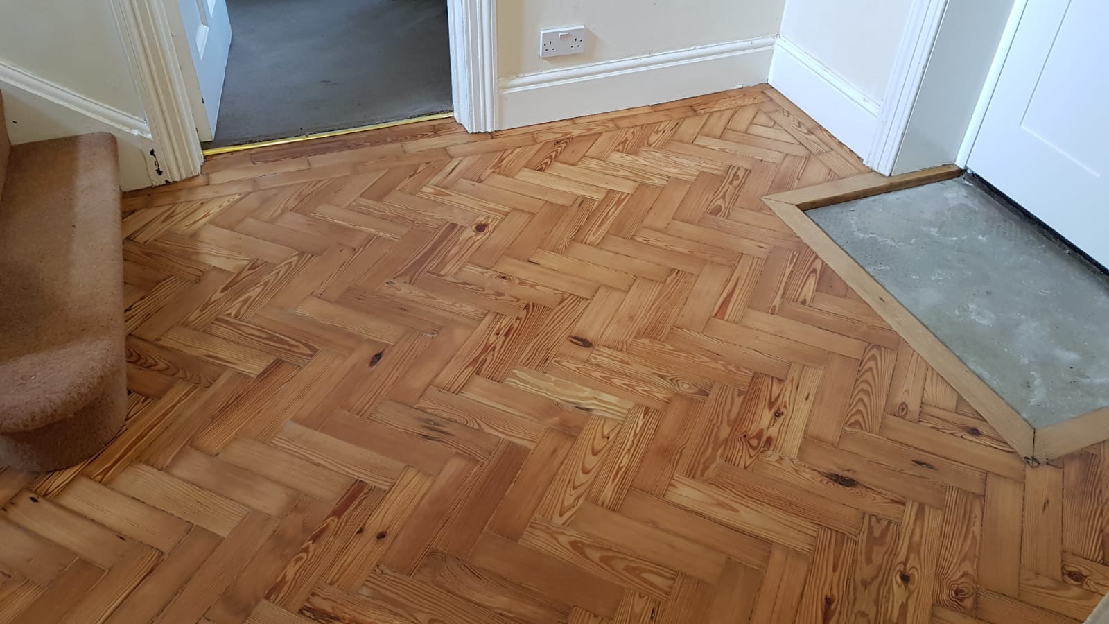 Pine Parquet Floor Fully Restored, Bishopstone (Near Salisbury)