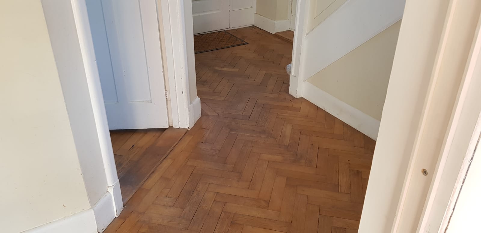 Oak Herringbone Parquet Floor Restoration, Andover