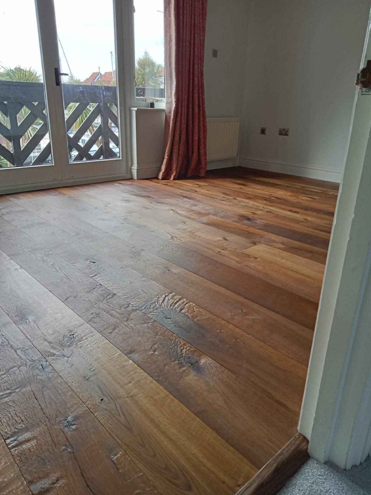 Ripped & Cracked Oak Plank Wood Flooring Fitted, Southampton
