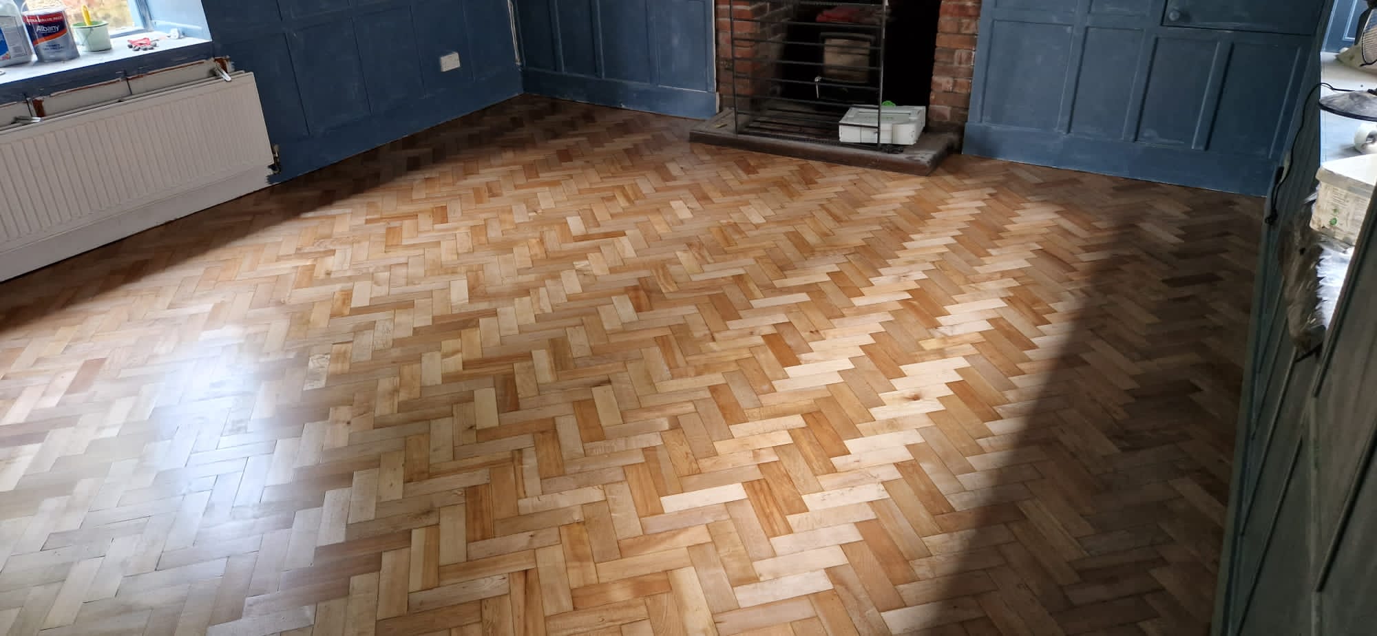 Maple Herringbone Parquet Floor Restoration, Alderbury