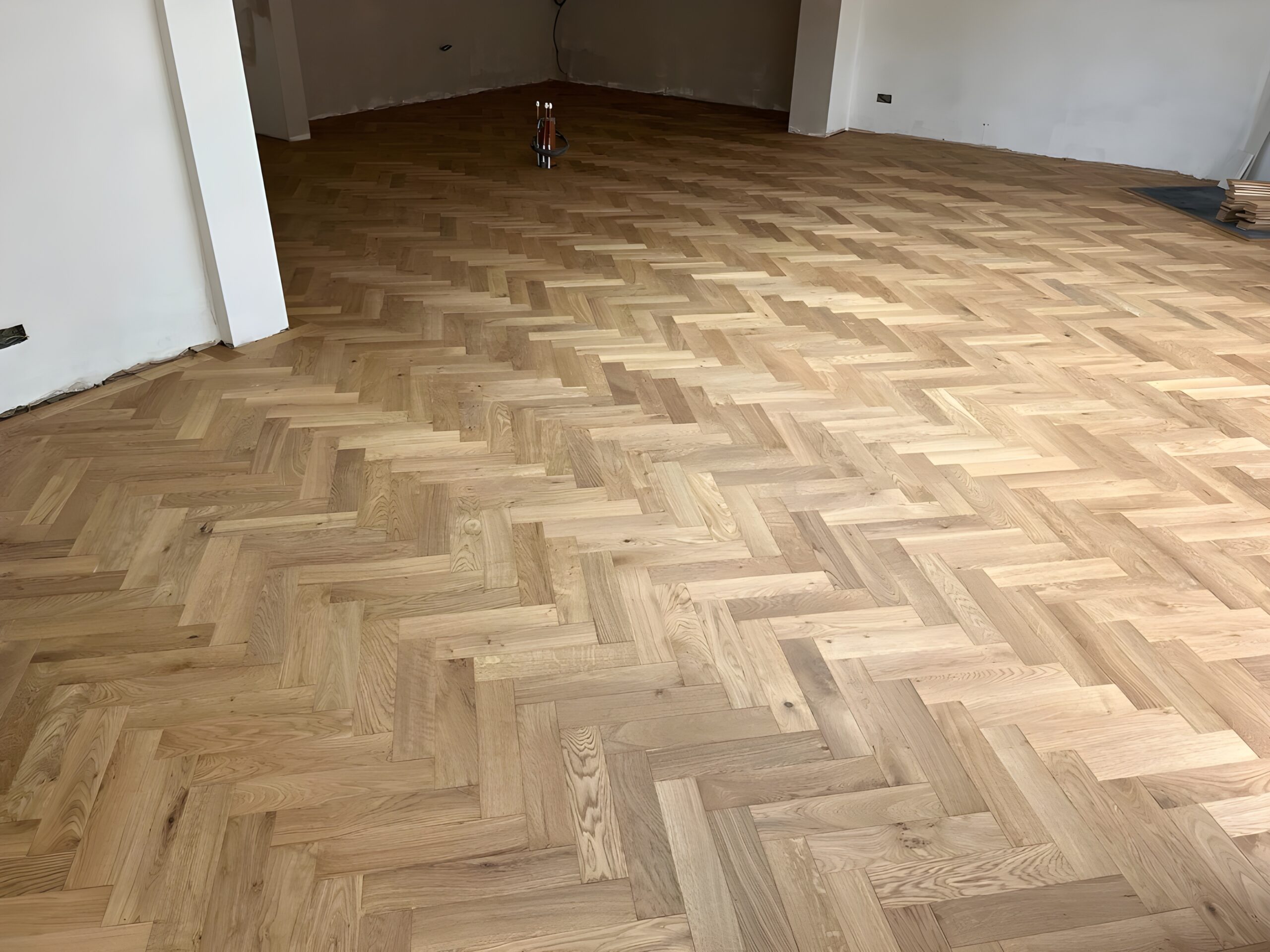 Fitted Oak Herringbone Parquet Flooring, Winterslow, Salisbury