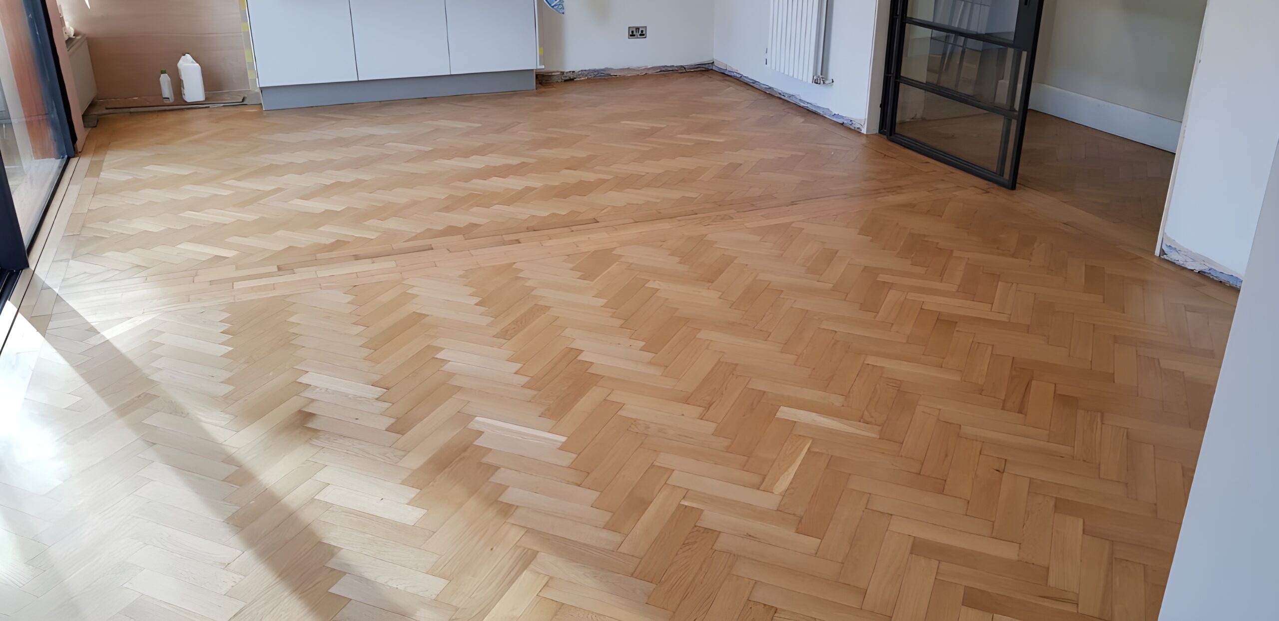 Oak Herringbone Parquet Floor Restoration, Andover