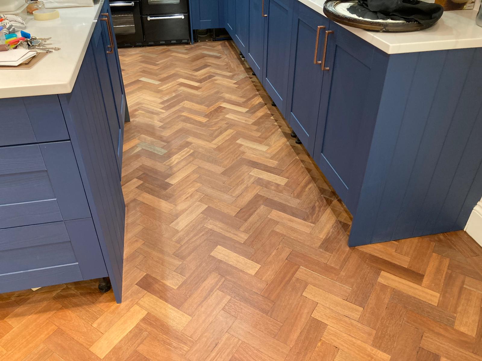 Merbau Herringbone Parquet Floor Restoration, Southampton