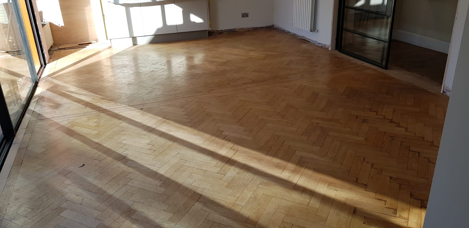 Oak Herringbone Parquet Floor Restoration, Andover