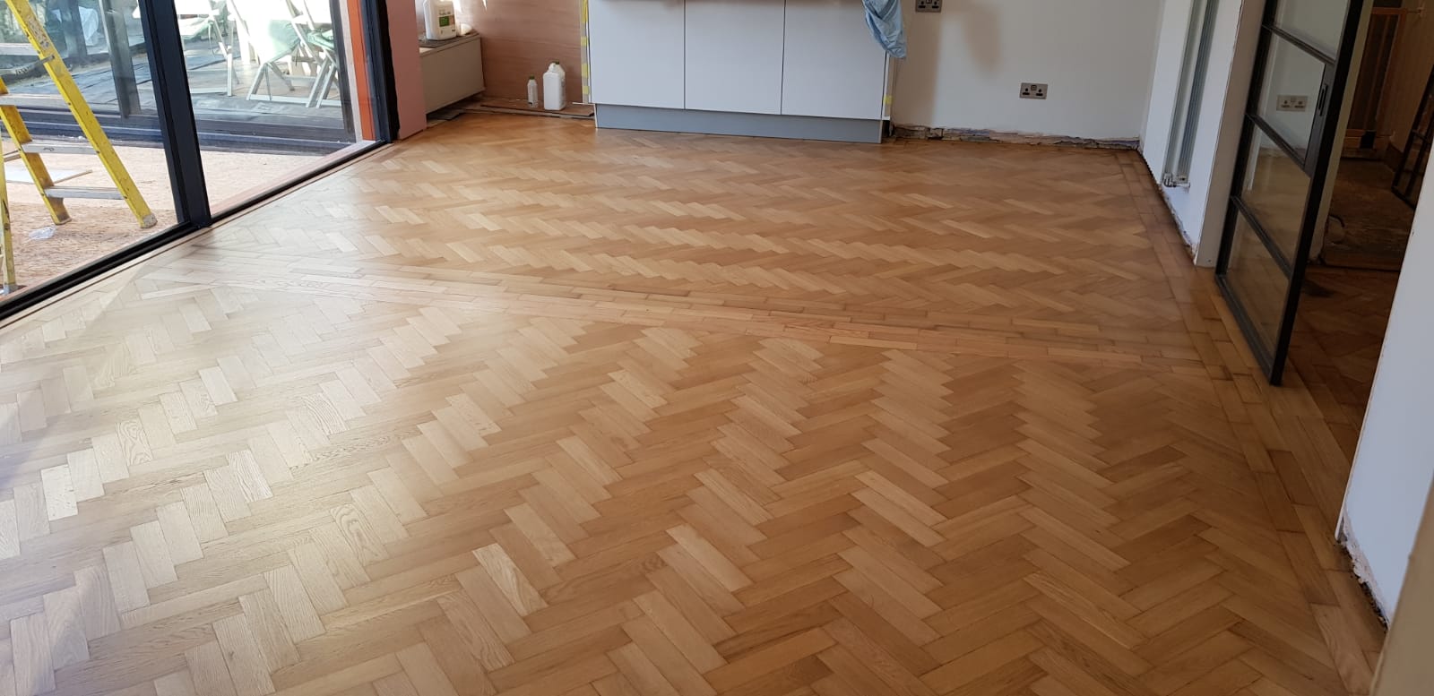 Oak Herringbone Parquet Floor Restoration, Andover