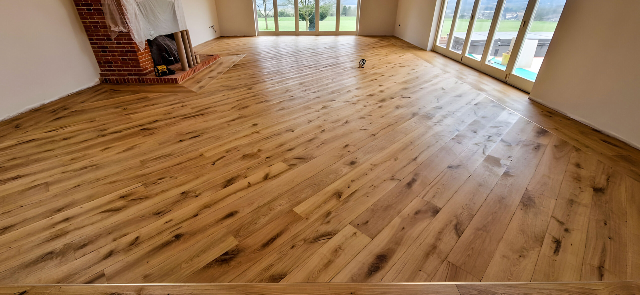 Bespoke Barn Grade Oak Plank Wood Flooring Fitted, Salisbury