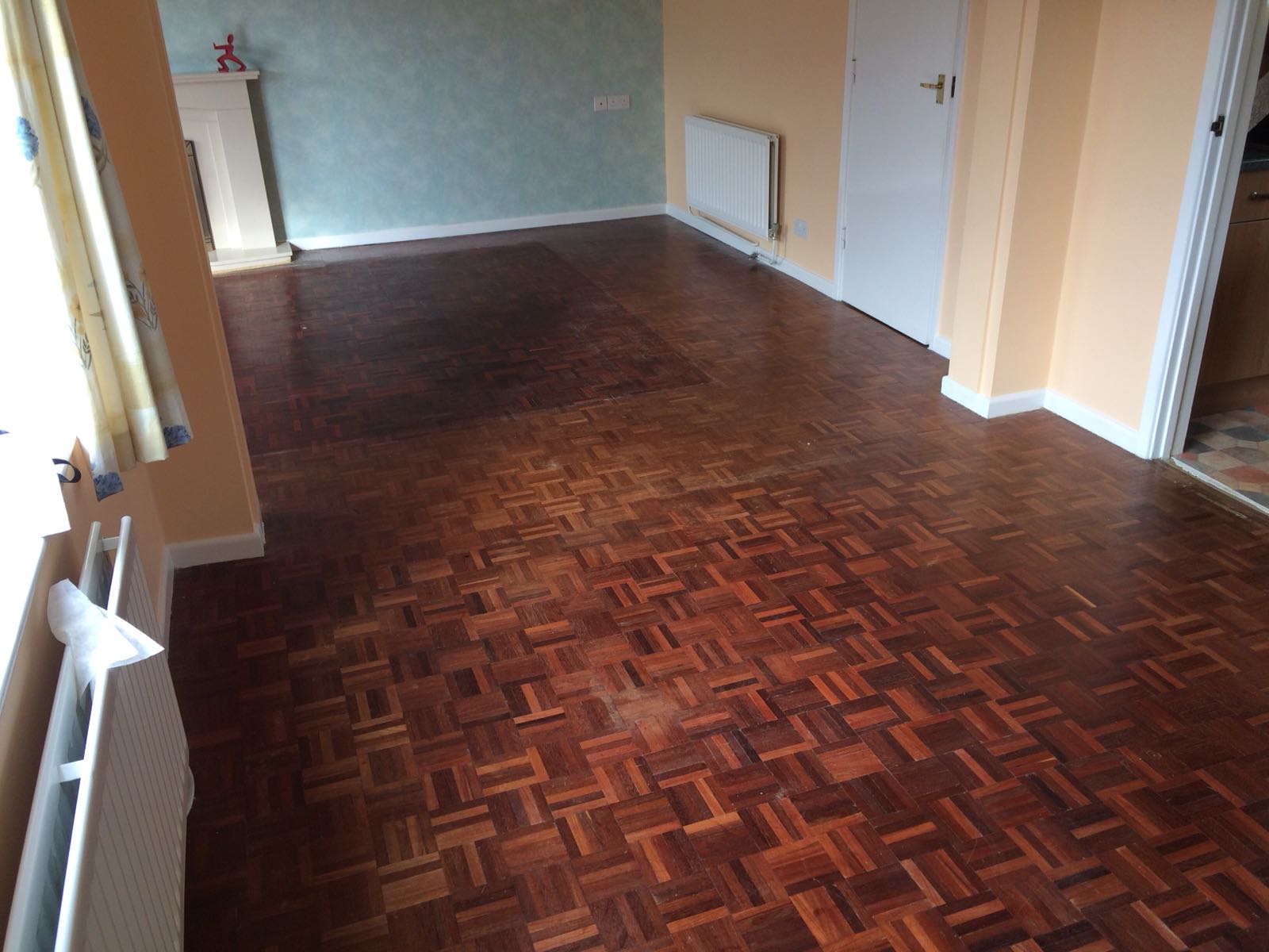 Teak Mosaic Parquet Floor Sanded & Restored, Winchester