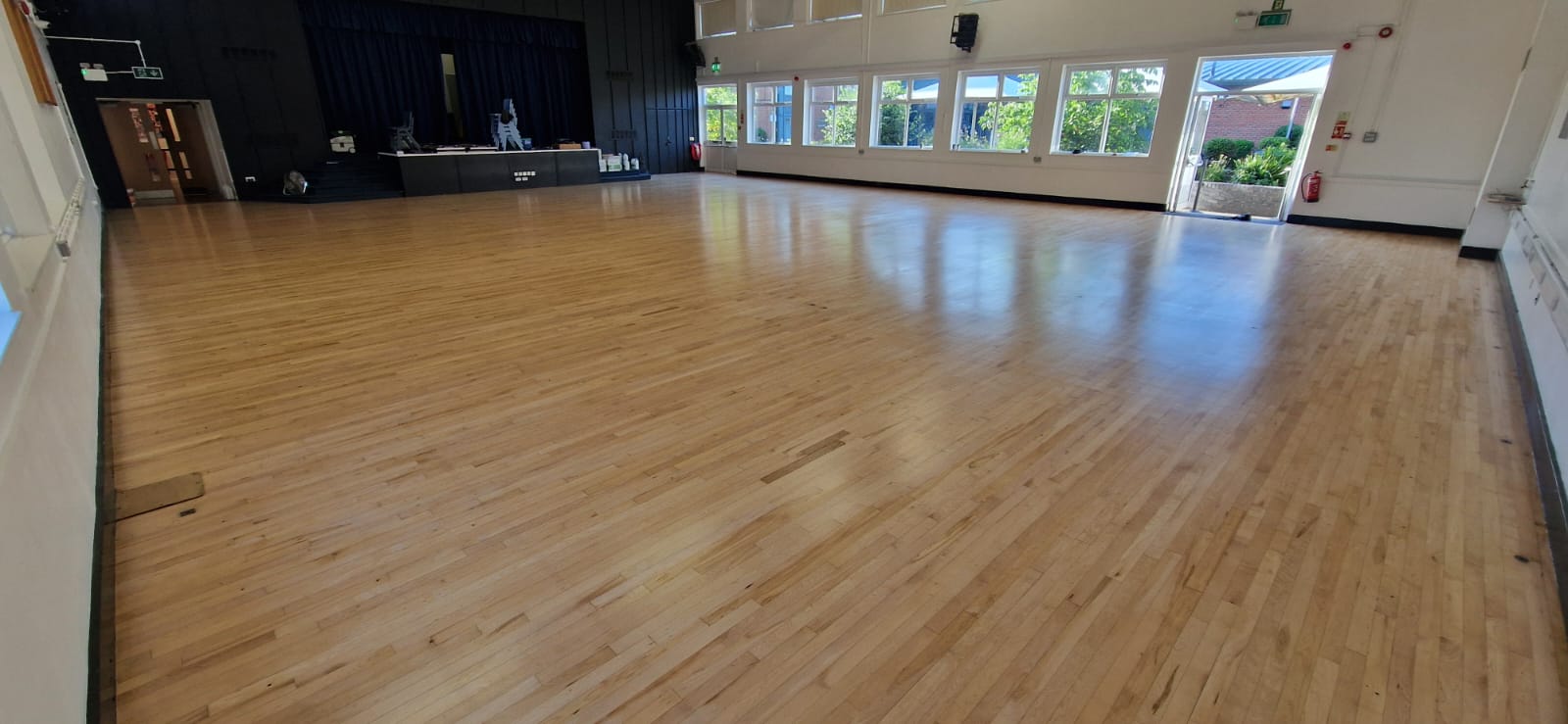 Solid Maple Strip School Floor Sanded & Restored, Trafalgar School, Downton