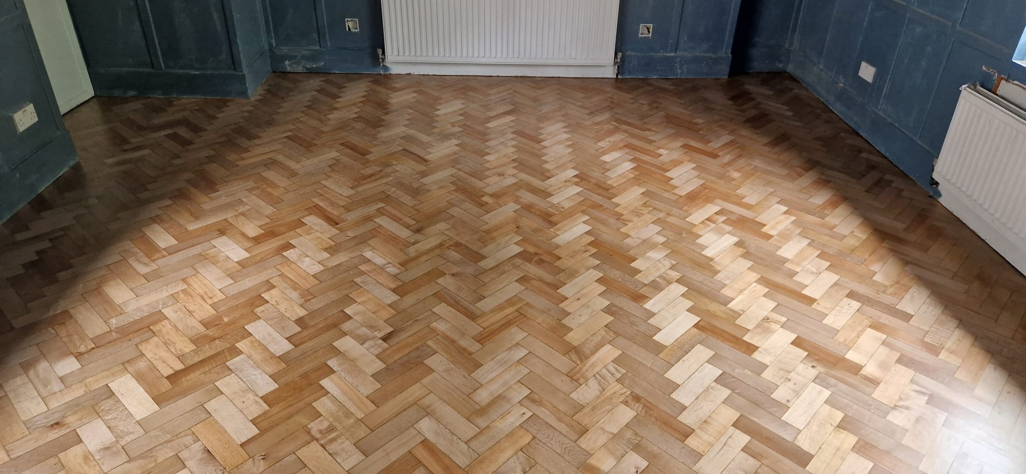 Maple Herringbone Parquet Floor Restoration, Alderbury