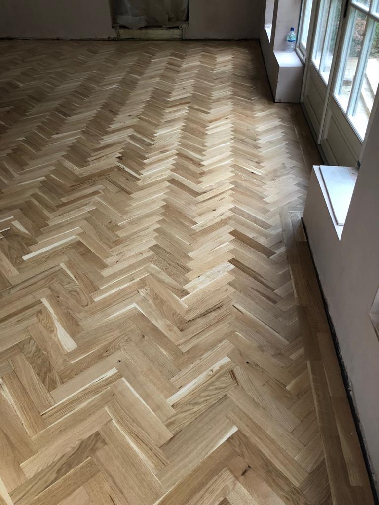Supplied & Finished Rustic Herringbone Parquet Flooring, Southampton