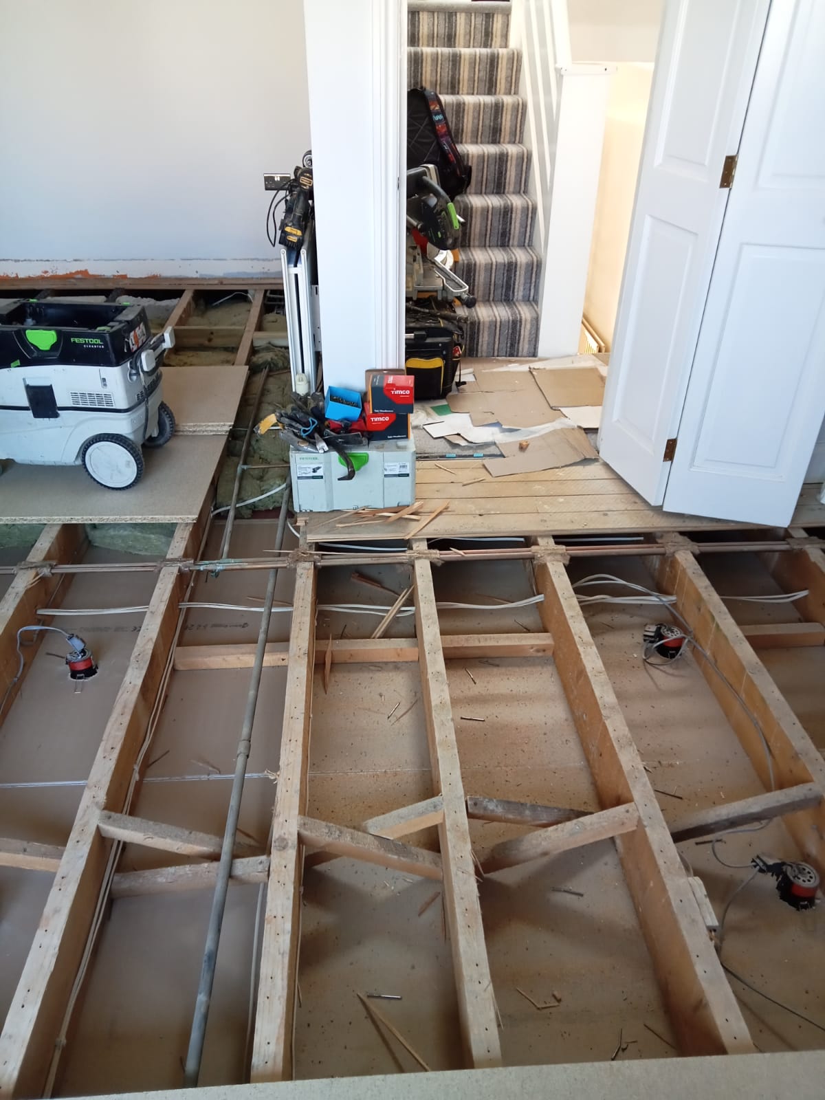 Ripped & Cracked Oak Plank Wood Flooring Fitted, Southampton