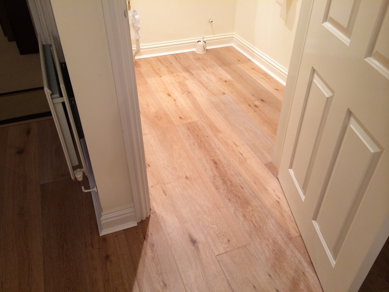 White wash oiled oak wood flooring installed in Trowbridge