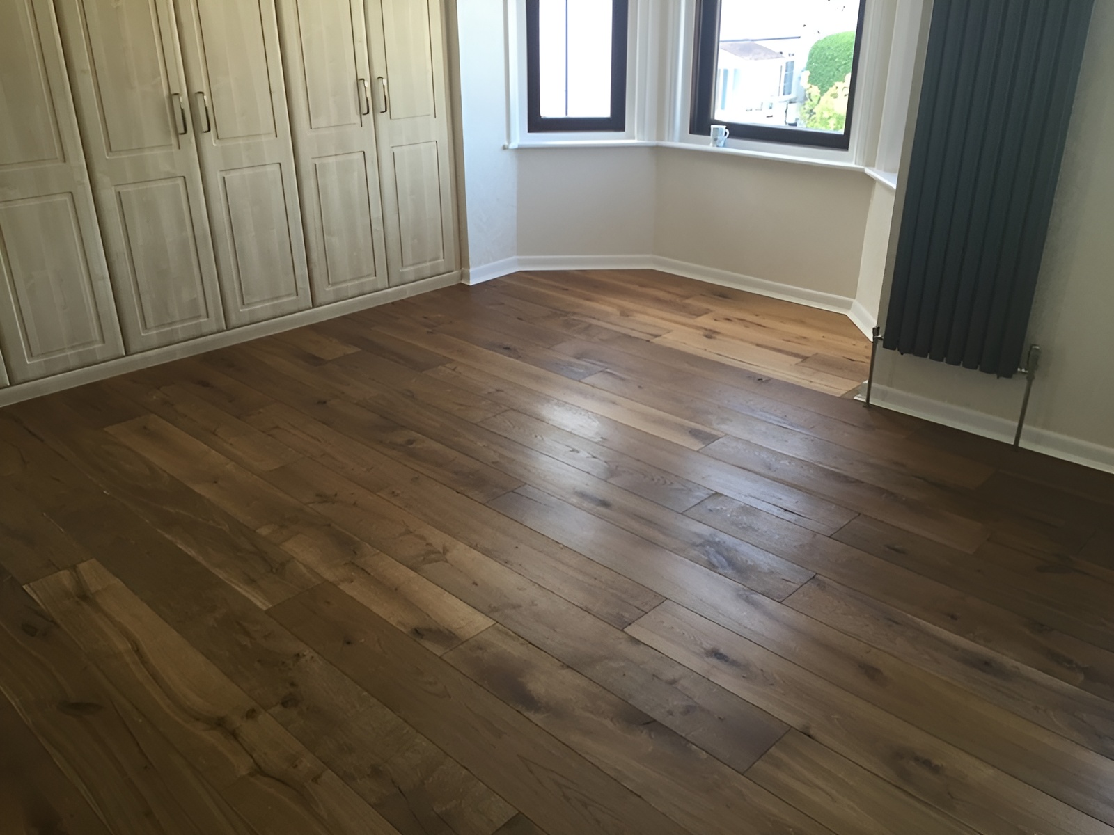 Smoked, oiled and aged wood flooring in Pitton