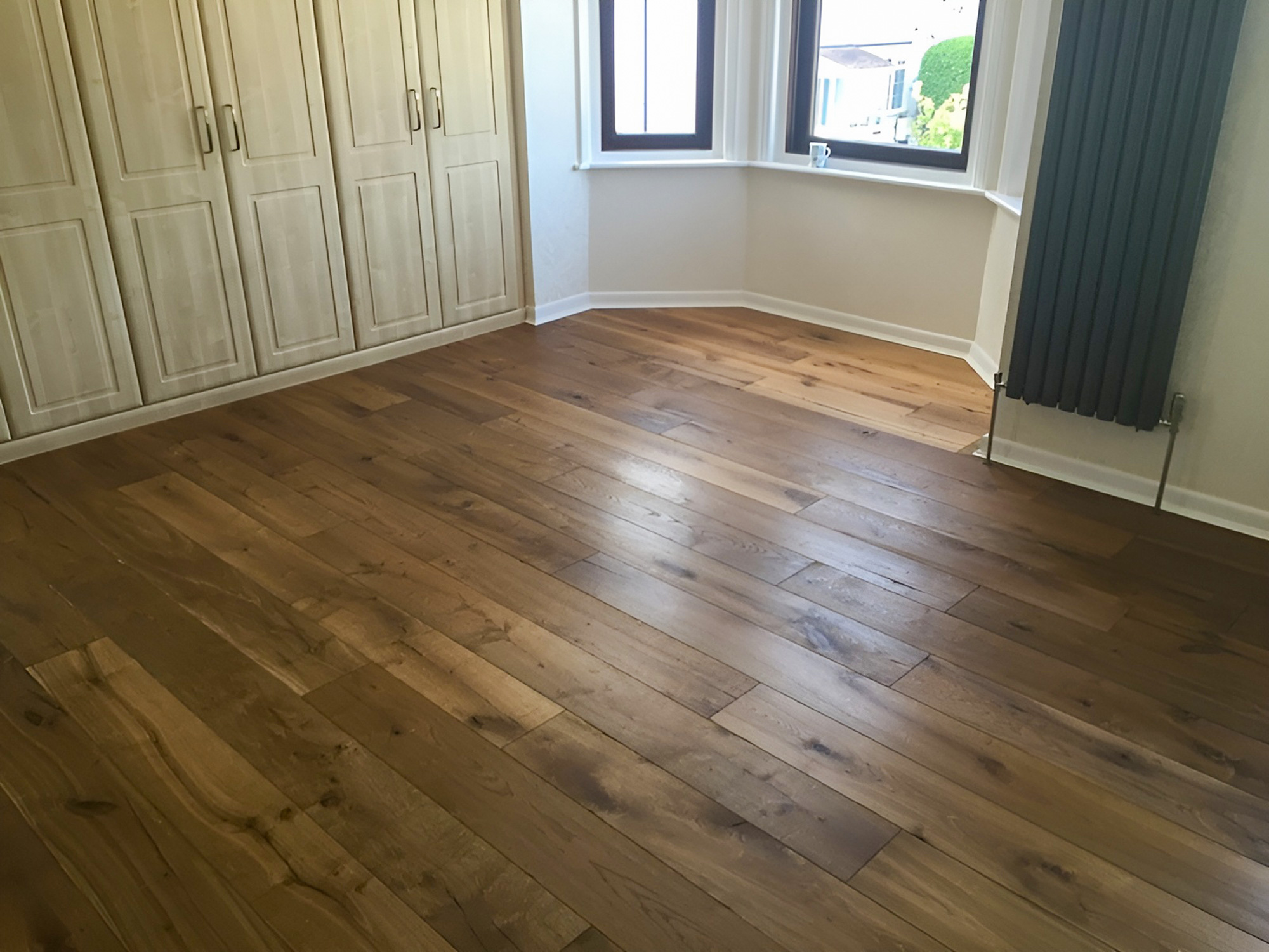 Smoked, oiled and aged wood flooring in Pitton