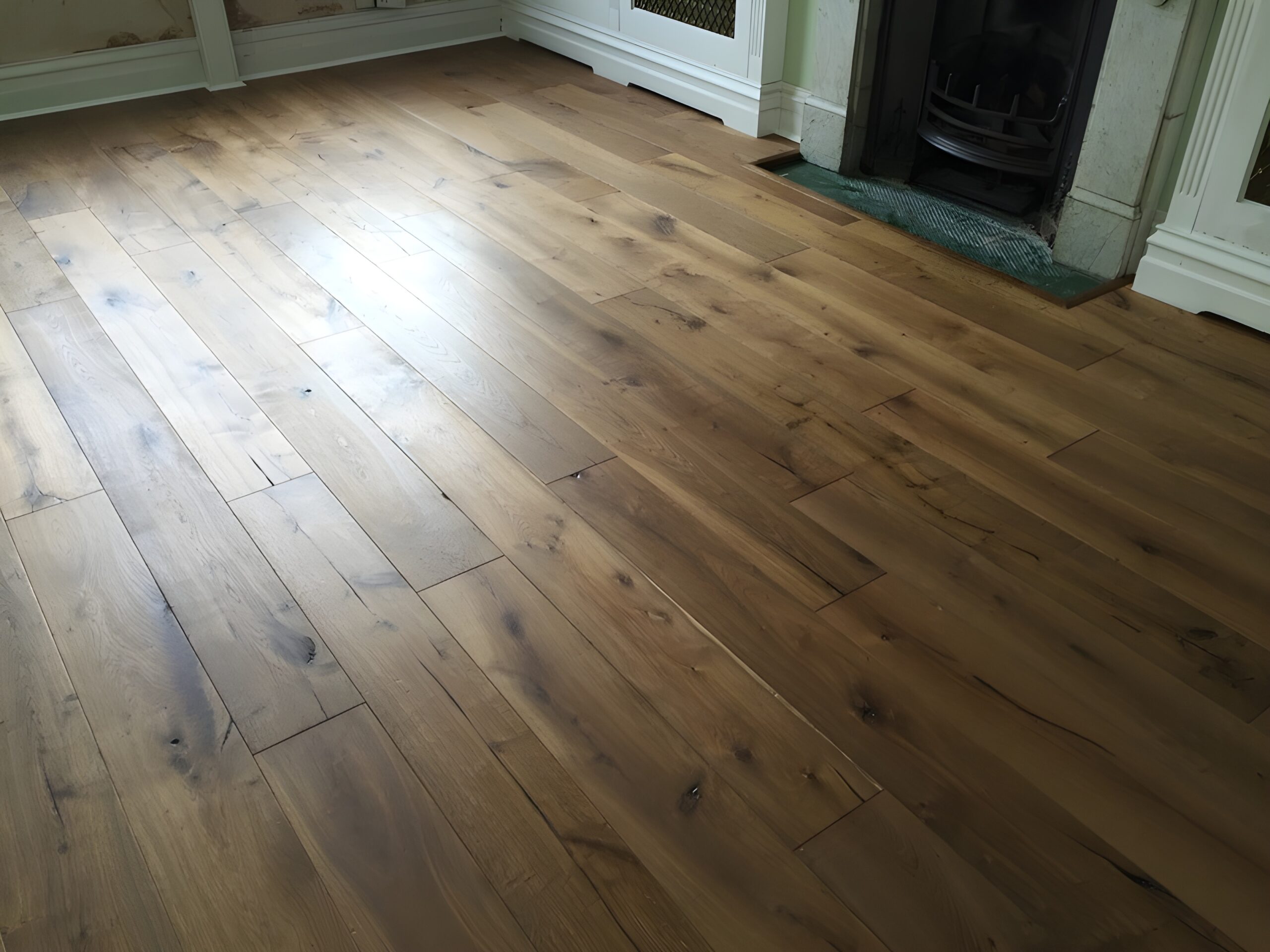 Smoked & Distressed Engineered Oak Plank Wood Flooring, Blandford, Dorset