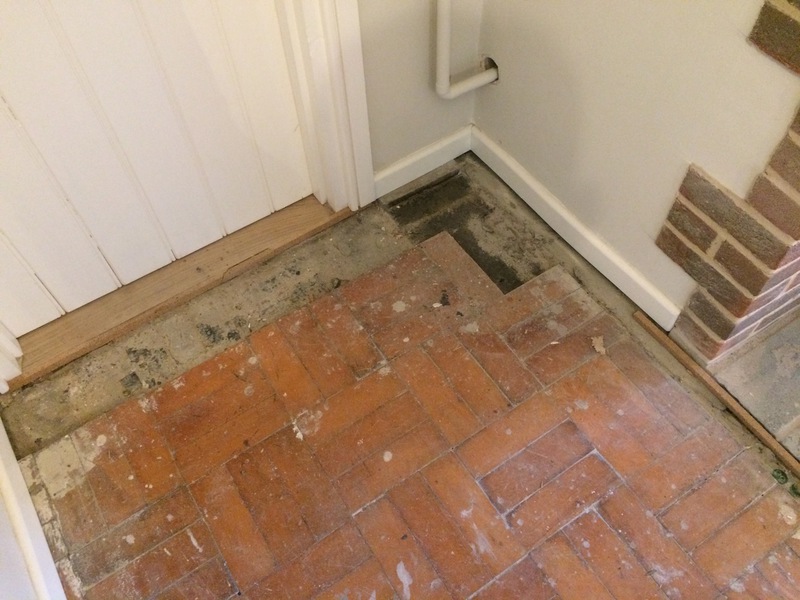 Repaired and restored basket weave parquet in Ringwood using reclaimed beech blocks, finished with Bona Mega extra matt for a timeless look.