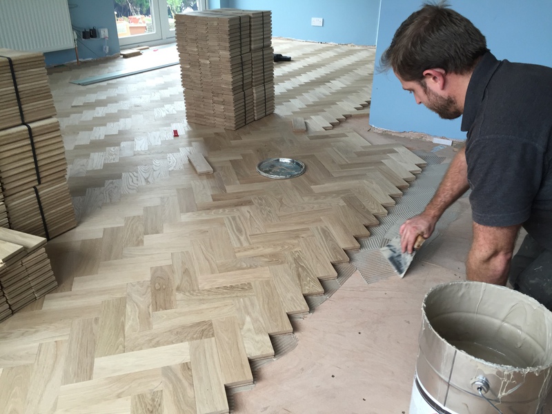 Solid prime oak parquet flooring installed in Southampton by our craftsman