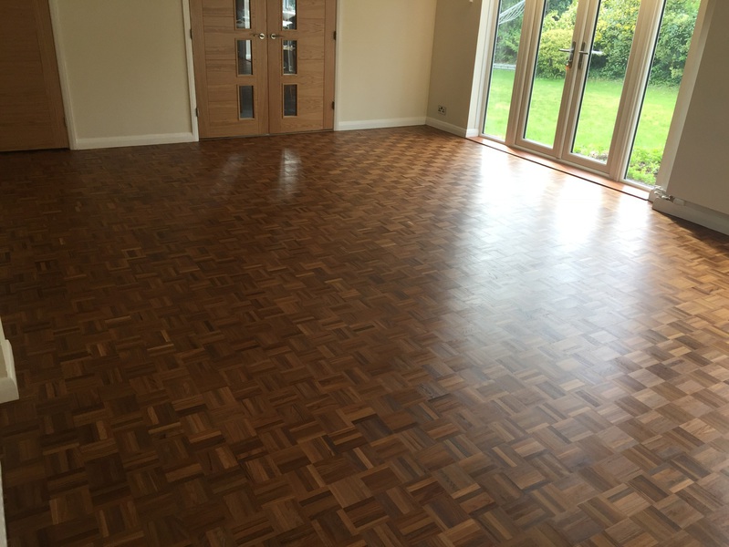 Sanding and refinishing parquet mosaic Lymington