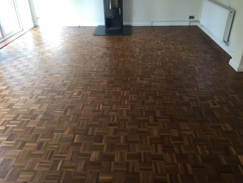 Sanding and refinishing parquet mosaic Lymington
