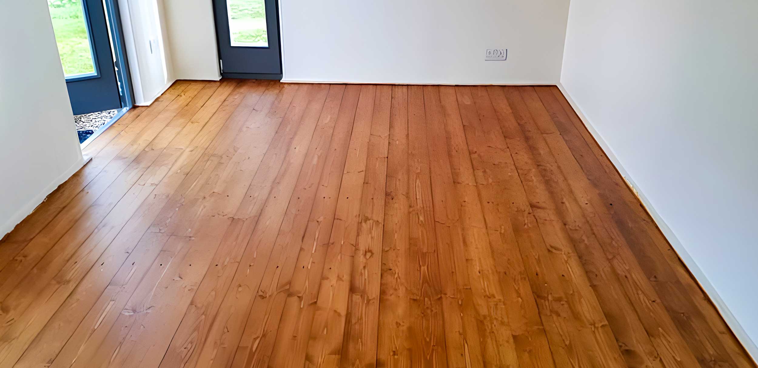 After sanding all the old seal our customer in Warminster picked a new stain from samples we had. This was a mix of old pine and walnut