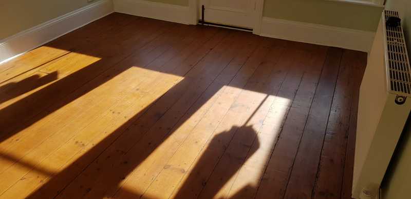 Sanding and sealing of stunning pine planks in southampton