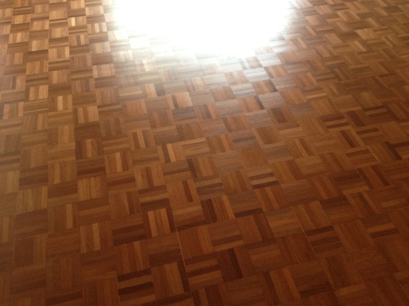 exotic hardwood mosaic parquet sanded & filled, blandford forum