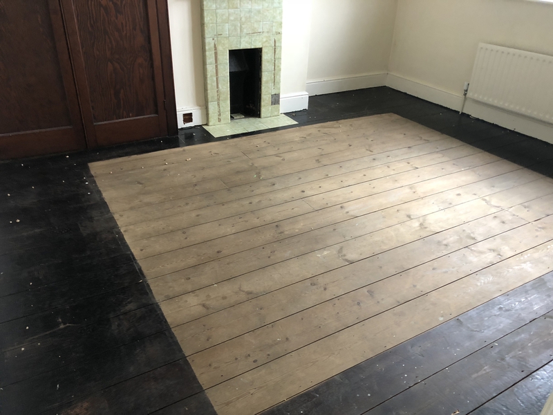 old Victorian pine floorboards sanded, repaired and sealed with Bona Traffic HD