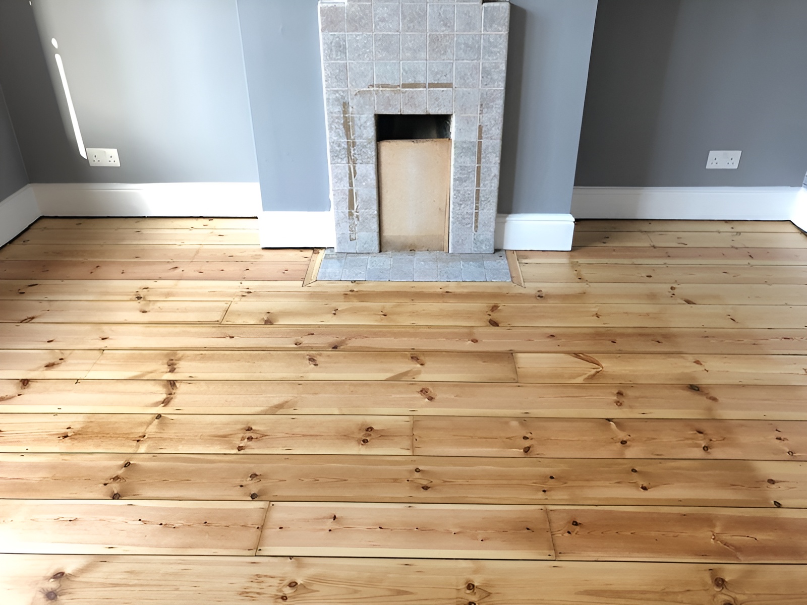 old Victorian pine floorboards sanded, repaired and sealed with Bona Traffic HD