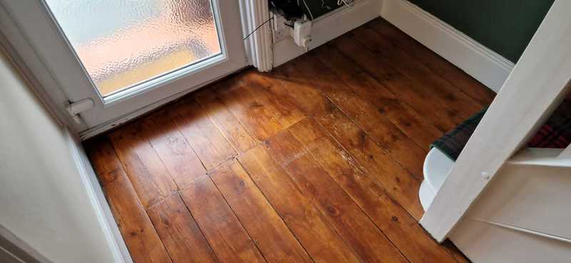 Smoked oak distressed engineered wood installed in Southampton