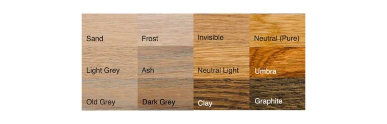 Swatches of different wood floor colours.