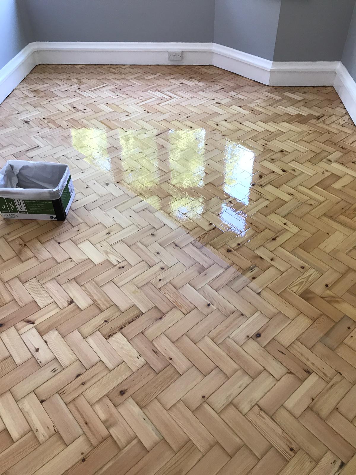 Pine Parquet Wood Floor Sanded & Restored, Wellow, Romsey