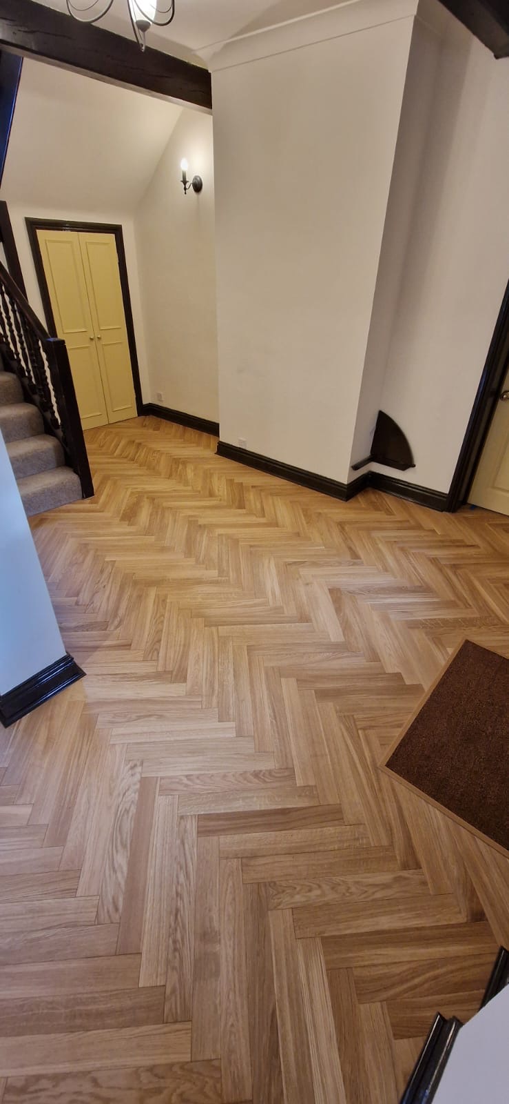 Rustic Oak Plank Parquet Flooring Installation, Shaftesbury