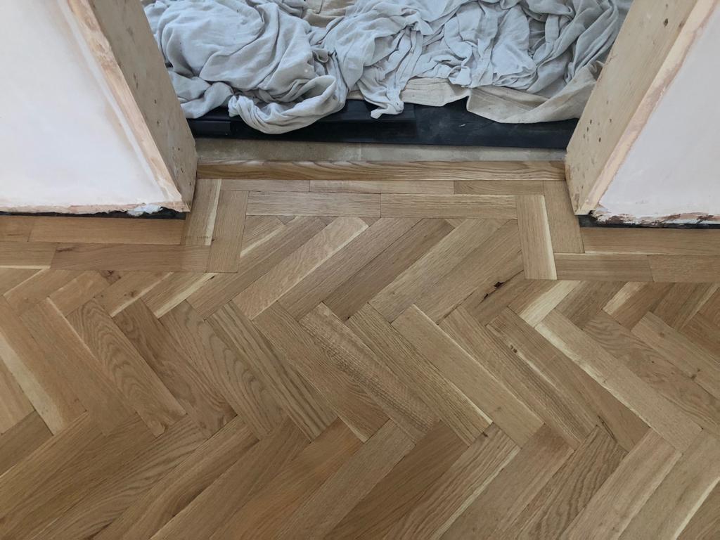 Supplied & Finished Rustic Herringbone Parquet Flooring, Southampton