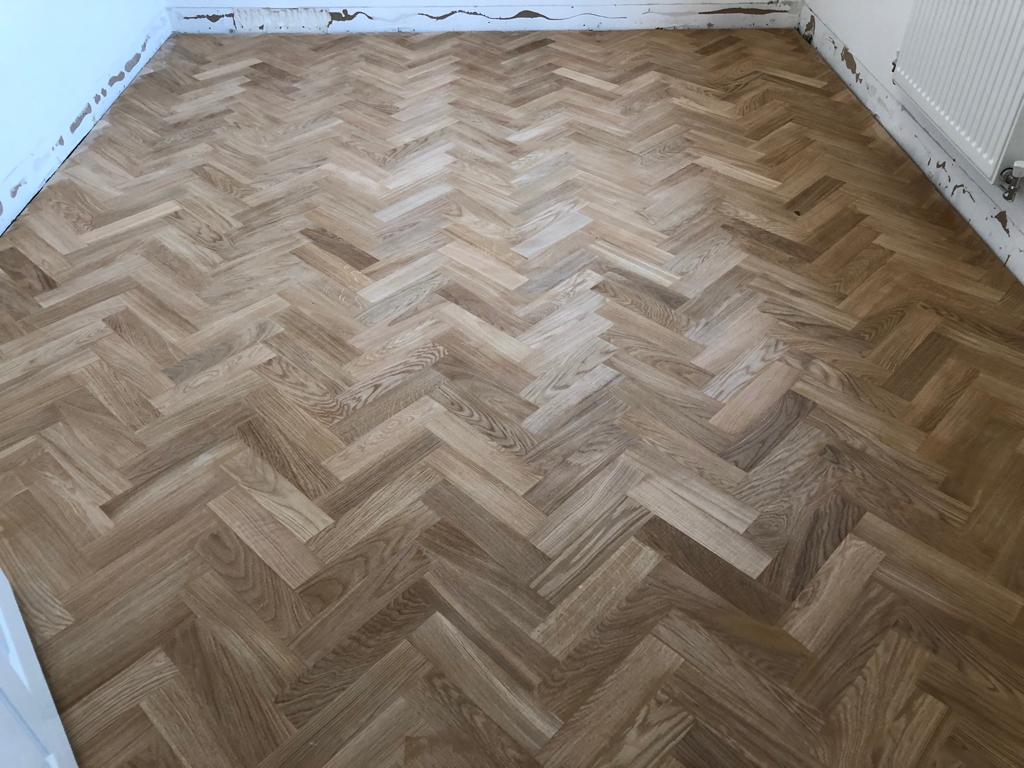 Prime Oak Herringbone Parquet Floor Supplied & Installed, Pewsey
