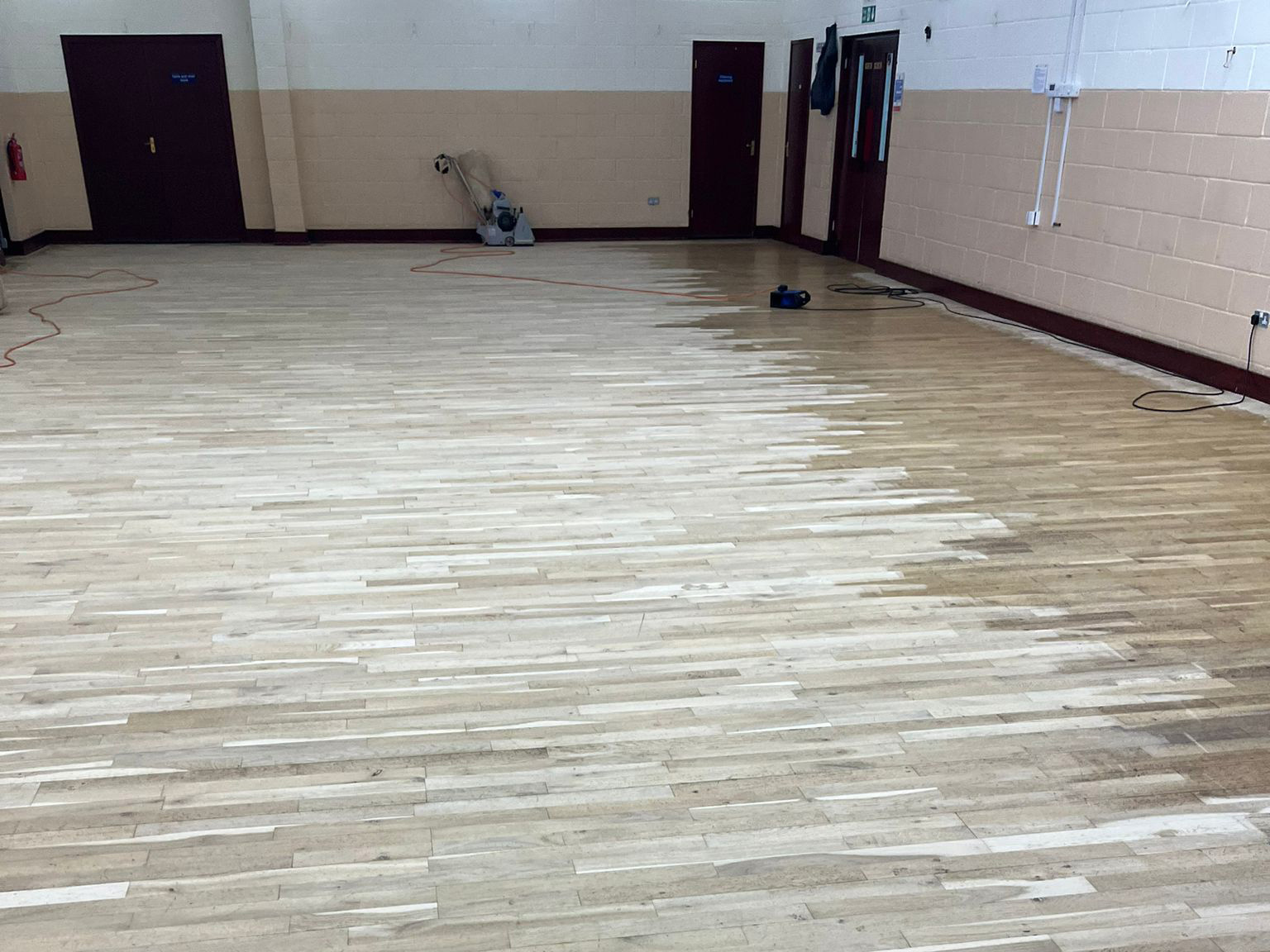 Village Hall Wood Floor Sanded & Restored, Shipton Bellinger, Tidworth