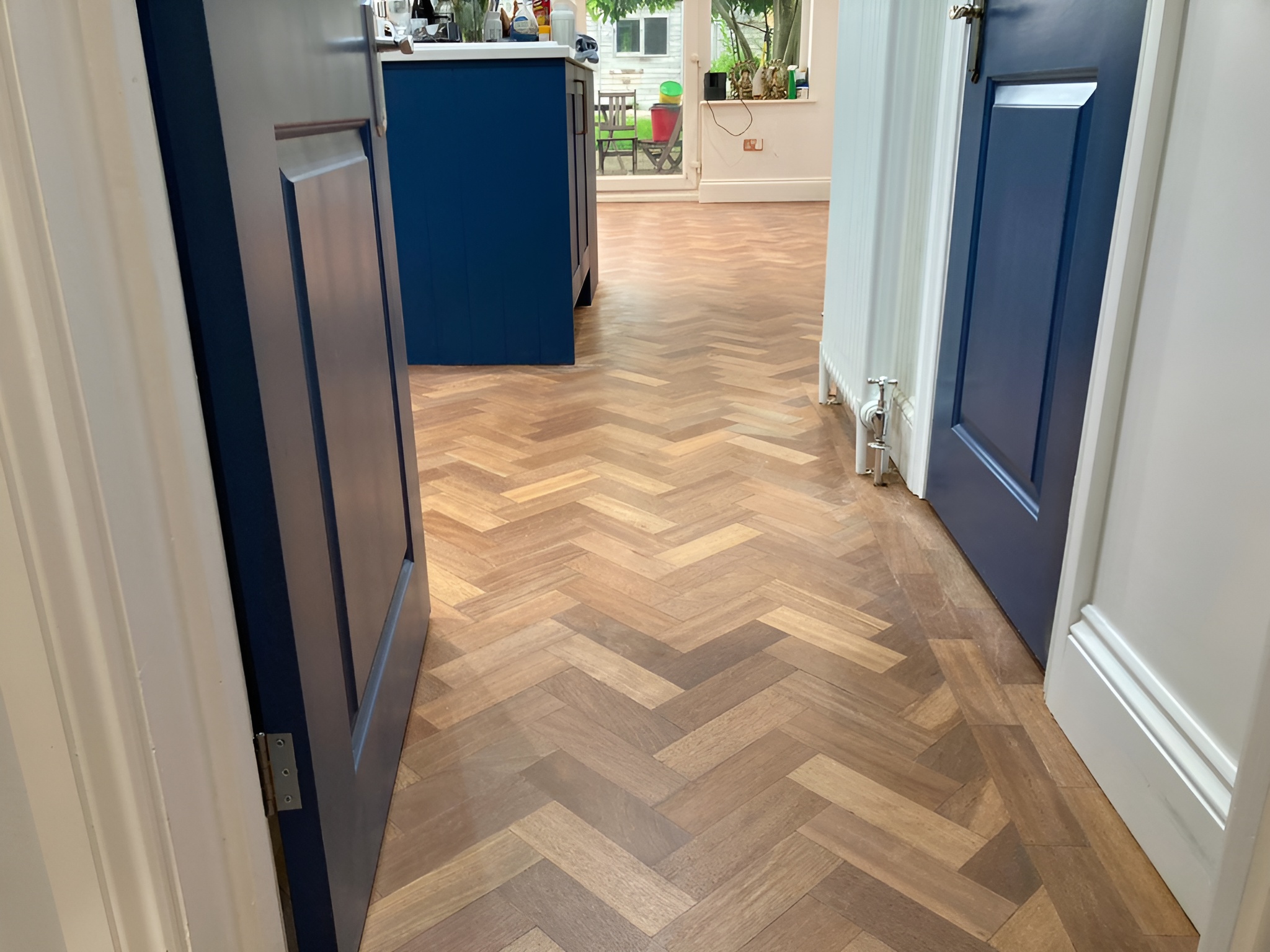 Merbau Herringbone Parquet Floor Restoration, Southampton