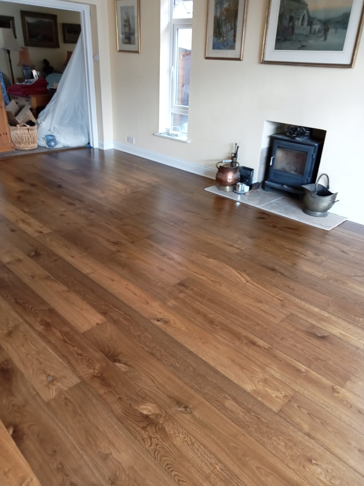 Staki Smoked Rustic European Oak Wood Flooring Installed, Salisbury