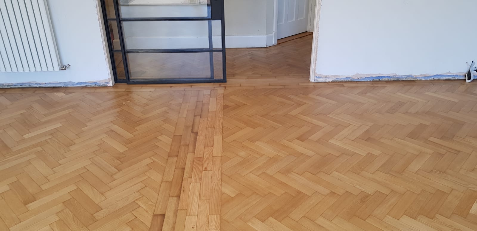 Oak Herringbone Parquet Floor Restoration, Andover