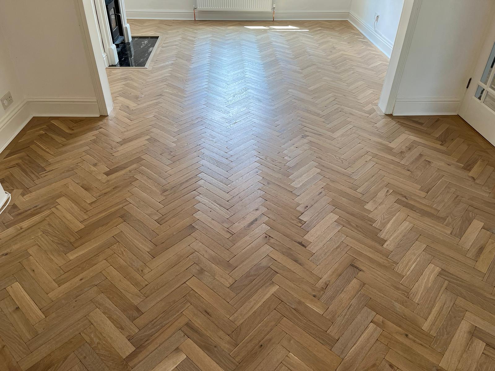 Rustic Oak Solid Block Parquet Flooring Installation, Salisbury