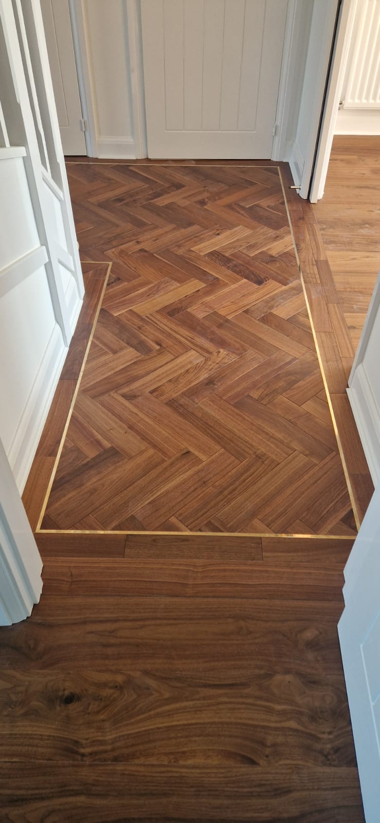 Black American Walnut Plank & Parquet Floor Installation, Salisbury