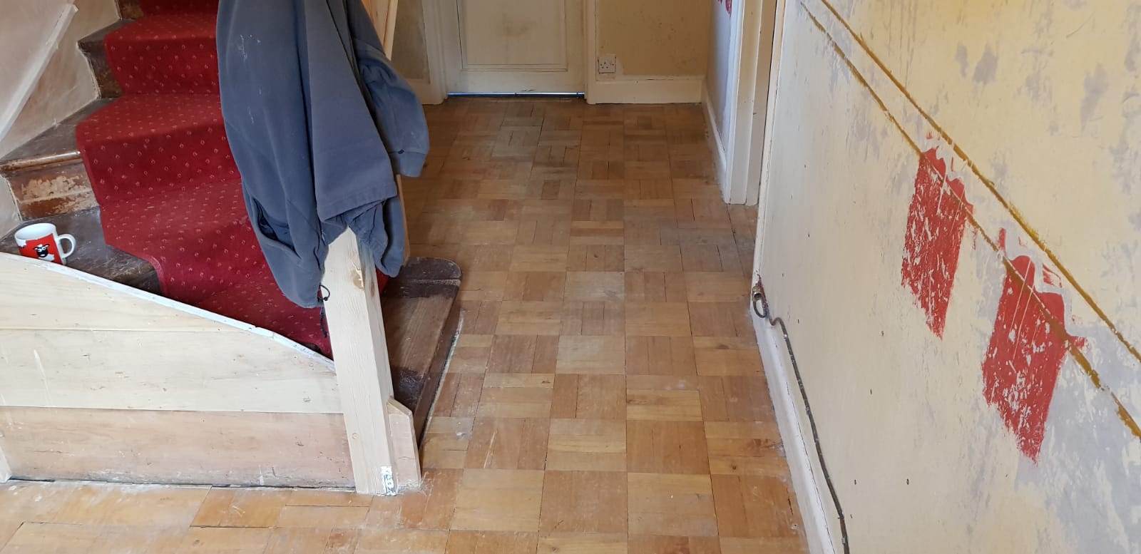 Maple Basket Weave Parquet Floor Restoration, Bournemouth