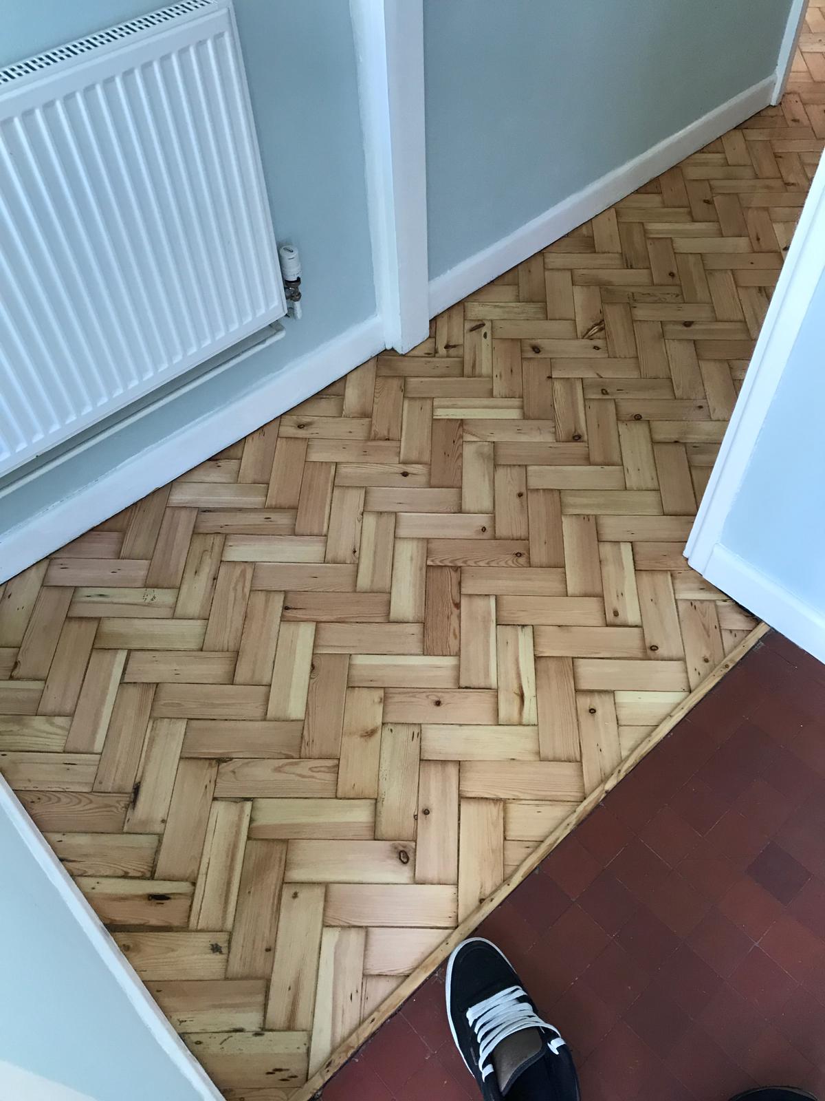 Pine Parquet Wood Floor Sanded & Restored, Wellow, Romsey