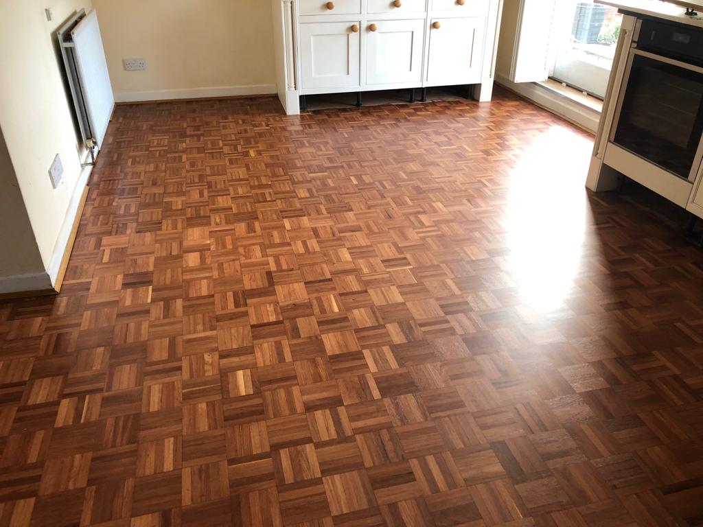 Mosaic Parquet Floor Sanded & Restored, Lymington