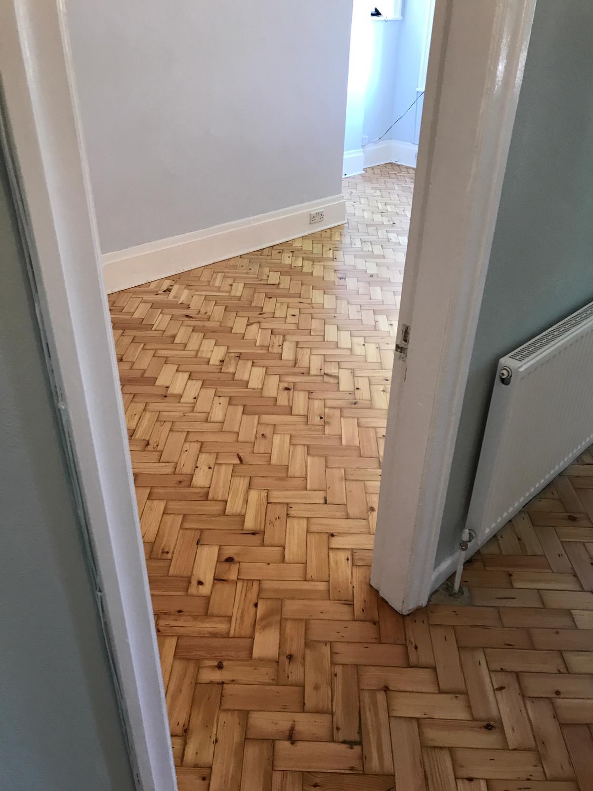 Pine Parquet Wood Floor Sanded & Restored, Wellow, Romsey